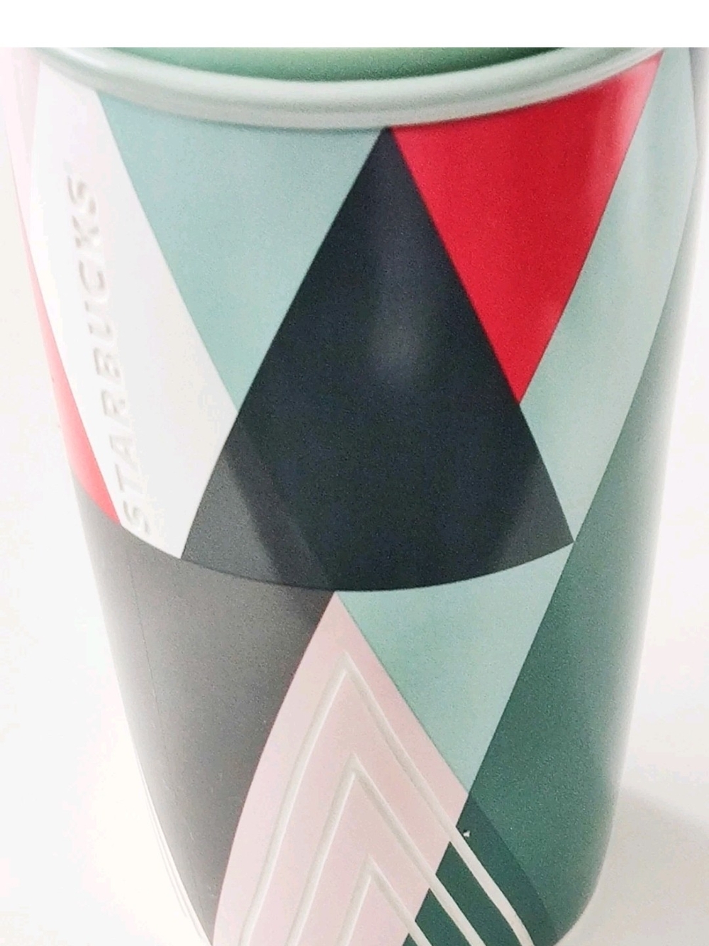 STARBUCKS Ceramic Tumbler Geometric Triangles